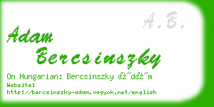 adam bercsinszky business card